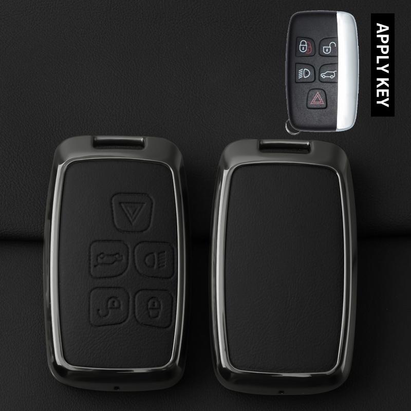 Metal Leather Car Key Case Cover Fob For Land Rover Range Rover Sport Evoque Freelander Velar Discovery 4 Jaguar Xe Xj Xf Guitar
