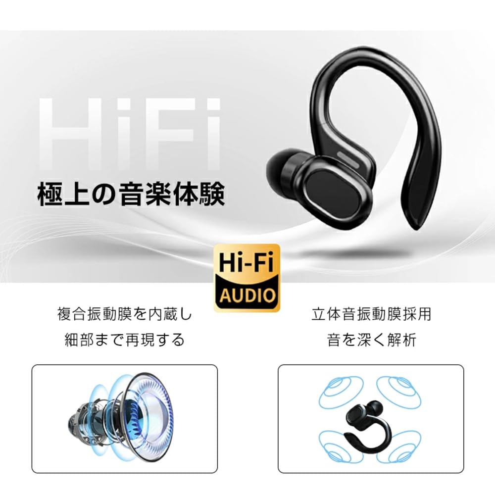 Wireless Earbuds, Bluetooth 5.4, [2025 New Model, Sports-Specific], Over-the-Ear Headset, ENC Noise Cancelling, LED Display, Hi-Fi Sound Quality,