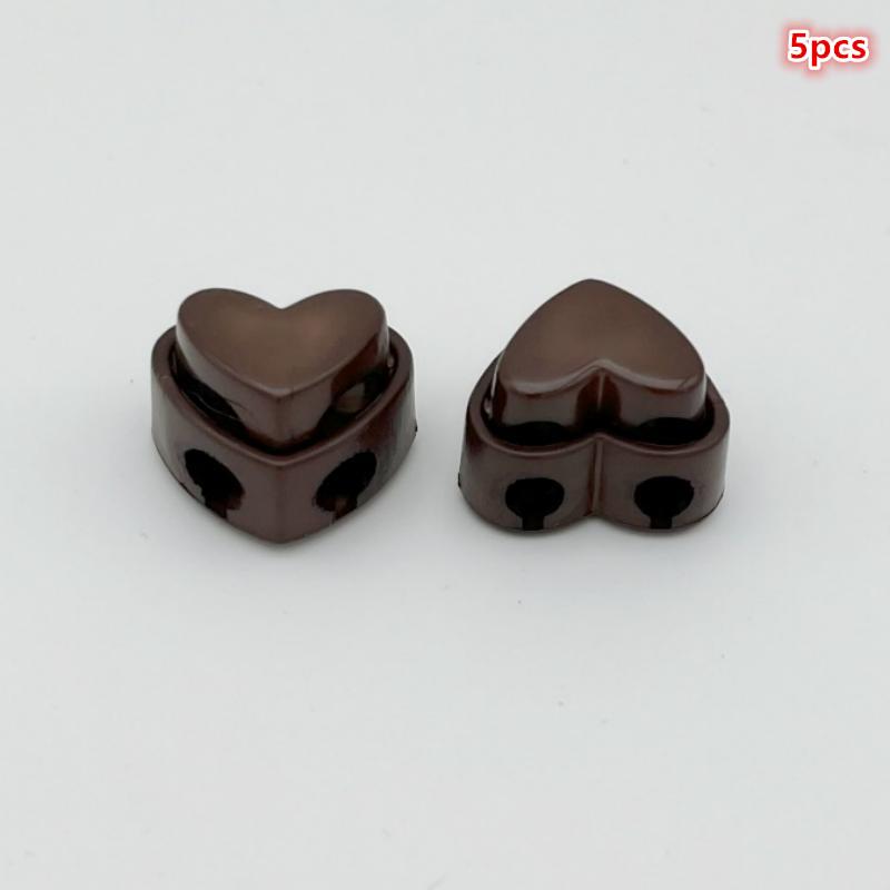 5Pcs Colorful Garment Stoppers Heart-Shaped Plastic Cord Locks Double Hole Spring Toggle Anti-Slip Stoppers Garment Accessories