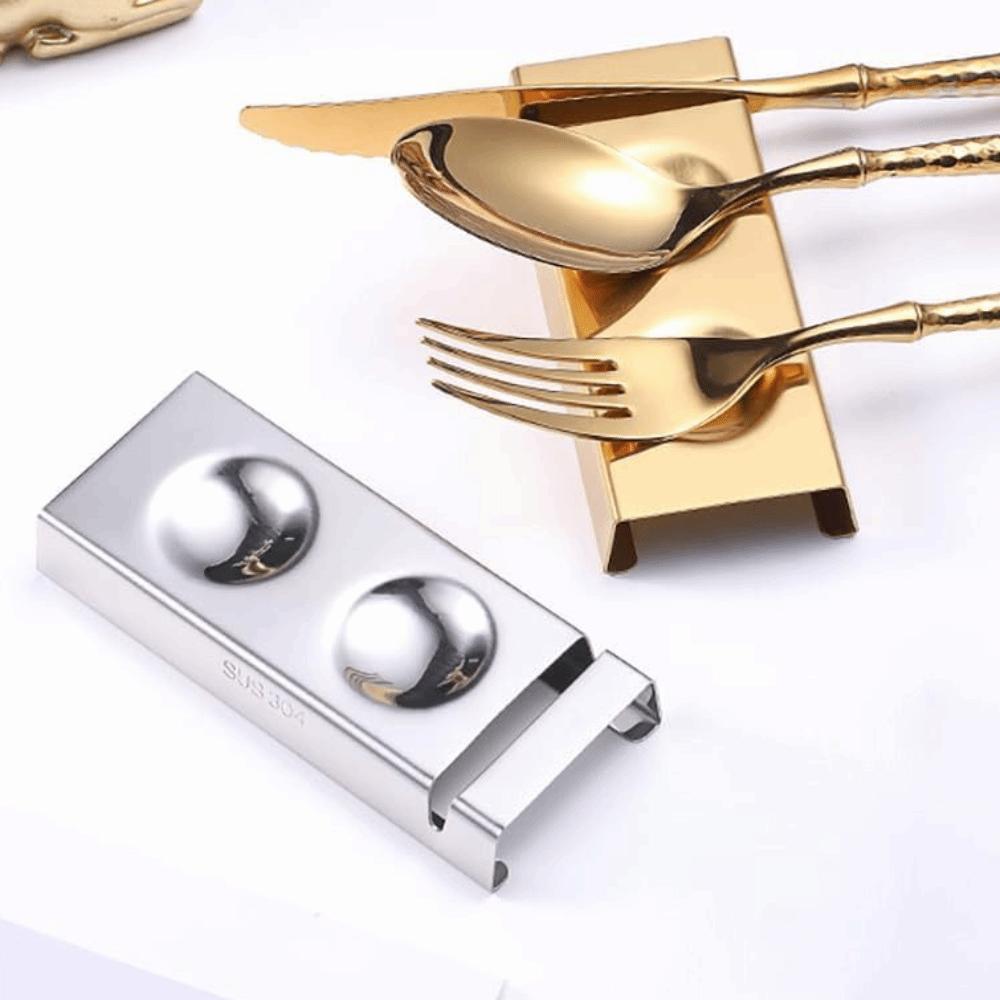 2 Pieces Rust-proof Spoon Rest Dual-use Fork Stand High-end Spoon Rack Restaurant