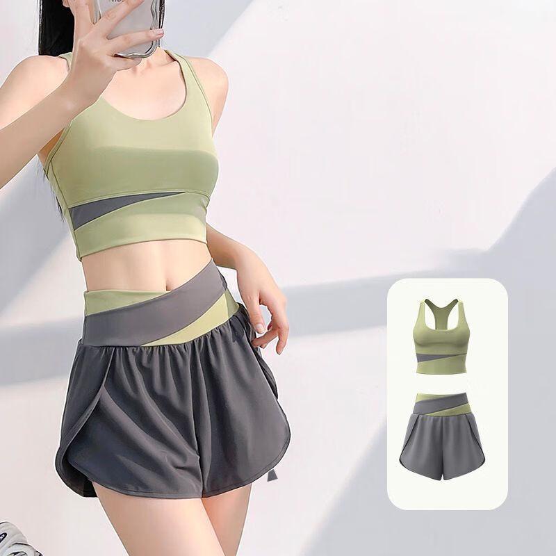 Junbie Women s Sleeveless Tight Yoga Fitness Set M