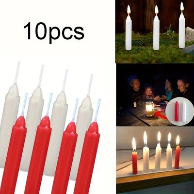 10pcs Emergency Lighting Small Candles Household Cylindrical Candles Bar Western Restaurant Atmosphere Decoration