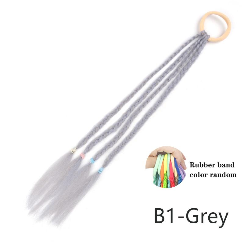 Colored Hair Extensions for Kids Ponytail Hair Accessories Clip In Ponytail with Rubber Bands for Women Synthetic Hair Pieces