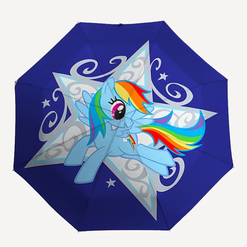 1pc Rainbow Dash Automatic Folding Umbrella, 8-Rib Outdoor Umbrella, Festival Gift for Fans, Travelers, Daily Use, Perfect Present.F067