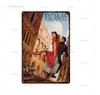 Paris Roma City Metal Sign Vintage Metal Plaque Travel Plates Decor For Bar Home Wall Decor Tin Sign Landscape Poster