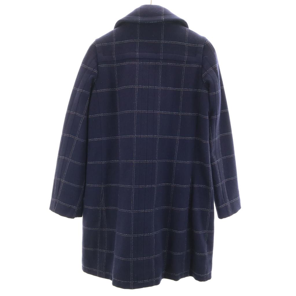 Marc by Marc Jacobs Check Pattern Wool Coat 4 Navy Women Used