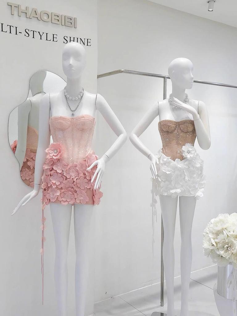 Vietnamese Designer 2026 Spring/Summer Sequin Strapless Sweet Party Dress