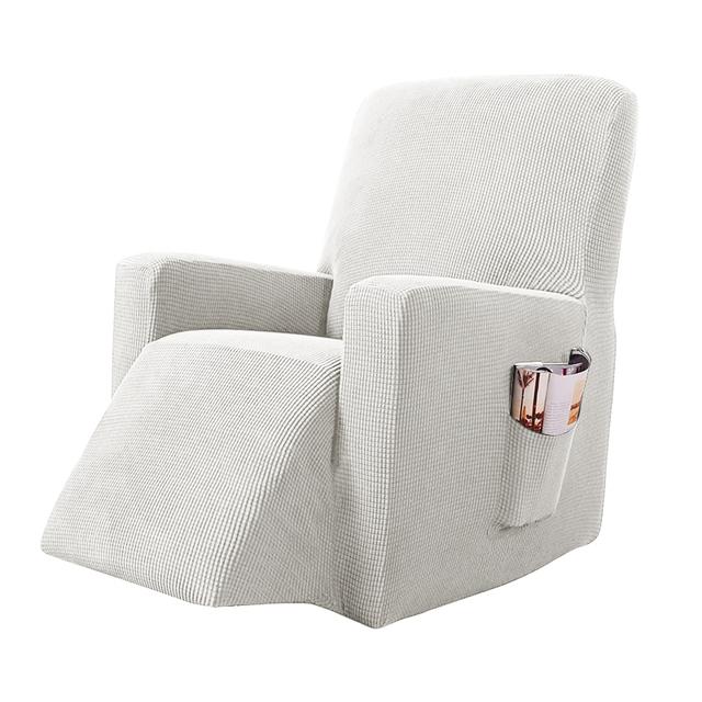 Stretchy Recliner Slipcover Updated Woven Jacquard Recliner Chair Cover With Side Pocket Anti -Slip Fitted Recliner Cover Couch Protector