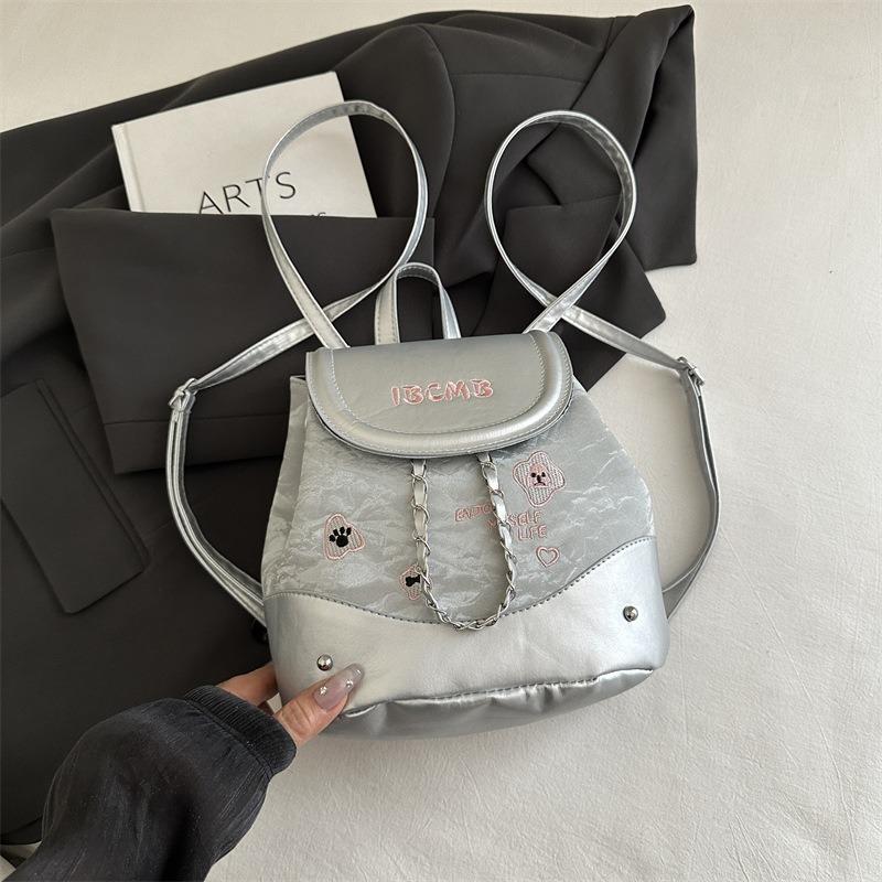 Today's Popular Polished Backpack Women's New Fashion College Style School Bag Summer Versatile Travel Backpack