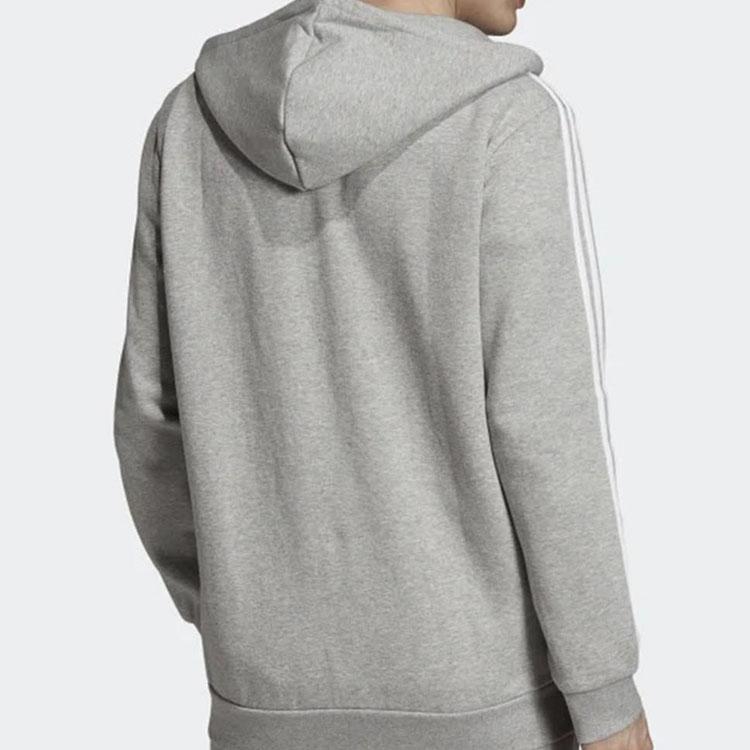 Adidas Originals 3-Stripe Zip Hoodie Jacket Men Tops Grey ED5969