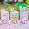 Kawaii Pen Holder Desktop Organizer  Cute Bear Bunny Stationery Cosmetics Storage Box
