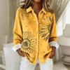 Women's Shirt Blouse Print Button Long Sleeve Casual Basic Shirt Collar Top