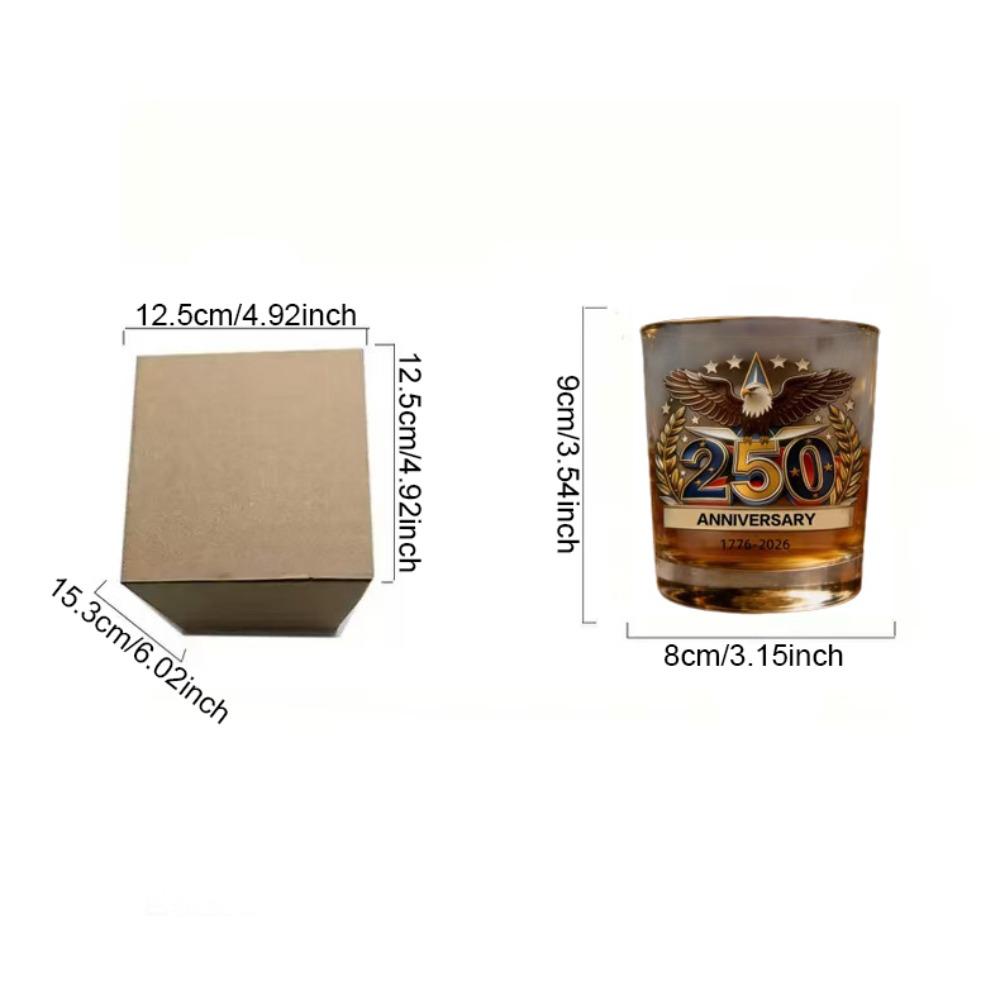250th Anniversary Whiskey Glass Gift Commemorative Glass for Bourbon and Wine As A Collectible Dining Tables