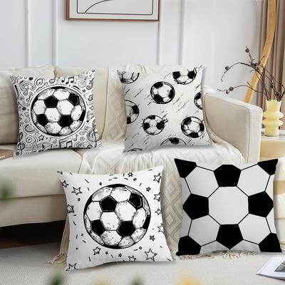 Soccer Pattern Single Cushion Cover For Pillow Printing Sofa Decoration Home Car Room Coffee Shop Office Nordic Simplicity