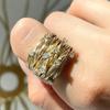 CAOSHI Luxury Fashion Design Finger Ring Female Party Accessories with Dazzling Zirconia Gorgeous Gold Color Zircon for Women