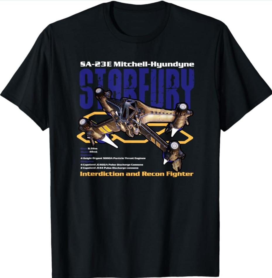 The SA-23e Starfury Recon and Interdiction Fighter T-shirt Size S-4XL