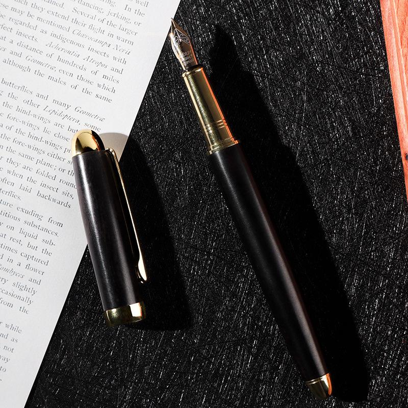 

Латунная ручка из сандалового дерева, ручка для практики, специально для студентов, ручка с заменяемым чернильным картриджем для бизнеса и офиса, гравировка 0.5mm