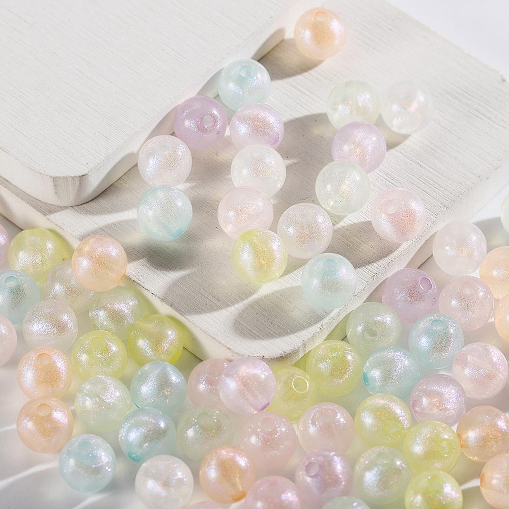 8mm 10mm Acrylic Spacer Beads Mermaid Round Shape Beads For Jewelry Making DIY Charms Bracelets Necklac Accessories