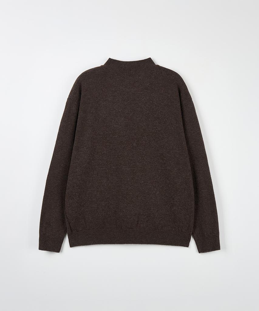 NODU Mock Neck Half Turtleneck Knit [Brown]