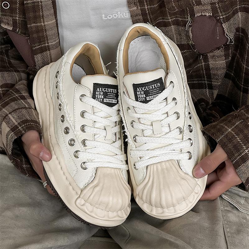 New niche design shell head heightened platform dissolving shoes sports and leisure shoes lace-up board shoes