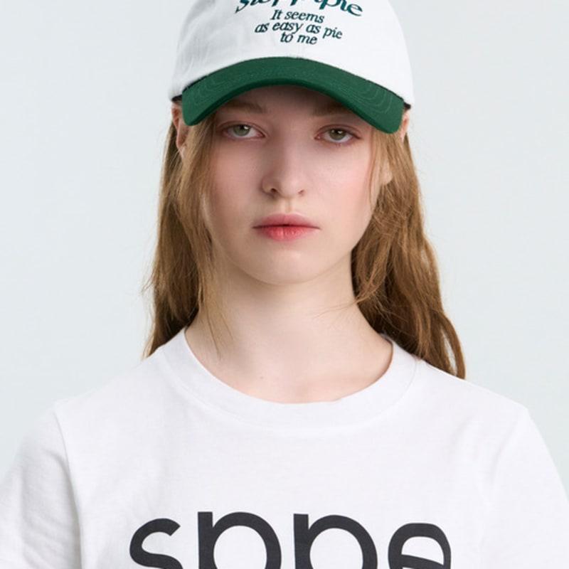 sloppipie SIGNATURE COTTON BALL CAP [IVORY&GREEN]