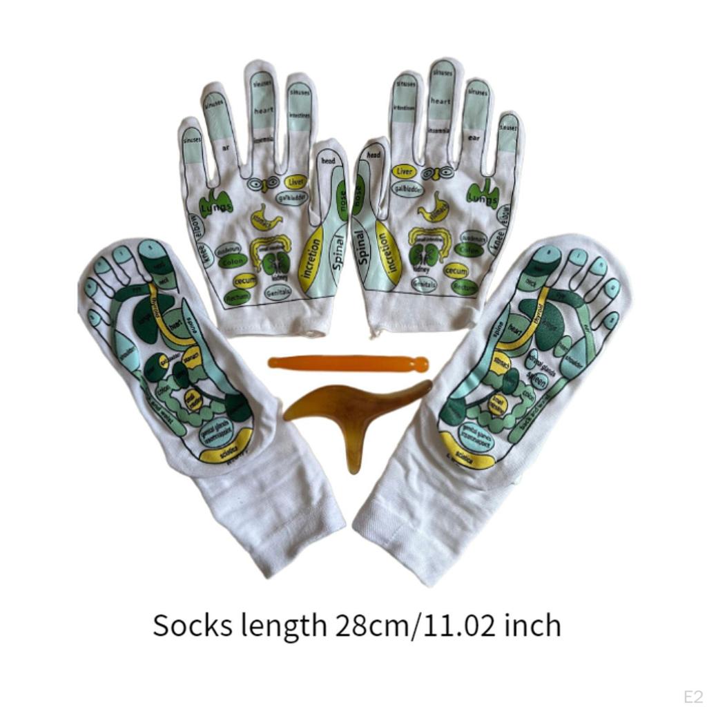 Sada rukavic a ponožek pro akupresurní reflexologii, nástroje pro masáž s bodovým masážním přístrojem