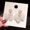 925 Silver Korean Pearl Flower Earrings - Fresh & Sweet Acrylic Design