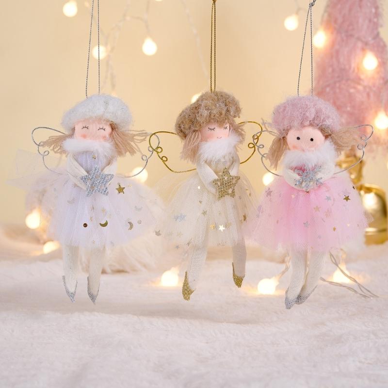 Stoffengel-Puppe Anhänger Schmuckstück Leichte Dekoration für Kinder Dekorative Weihnachtsbaum-Accessoires