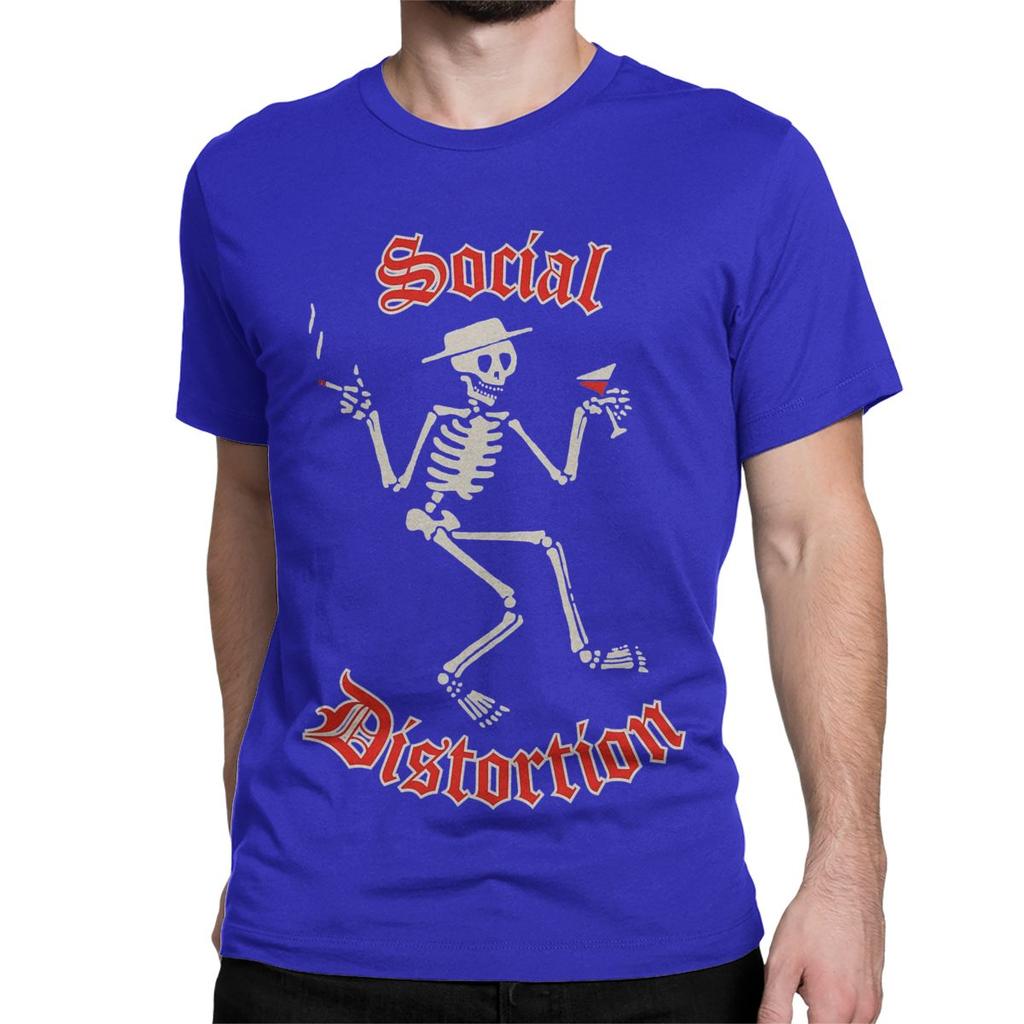 Herren Damen T-Shirt Punk Rock Band 90er Verrücktes Baumwoll T-Shirt Kurzarm Social Distortion T-Shirt Rundhals Kleidung Sommer