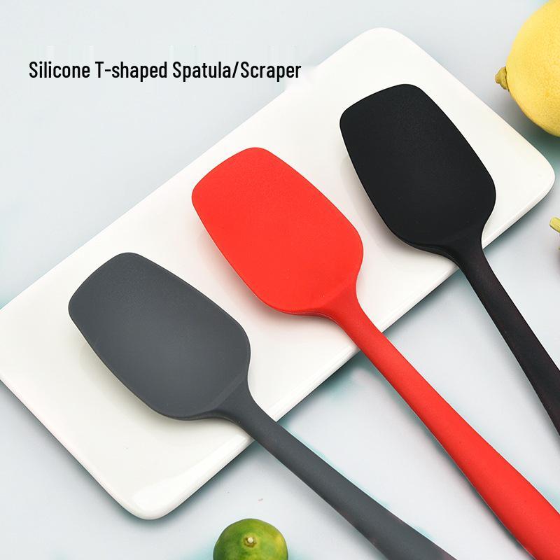 High-Temp FDA Food Grade Silicone T-Spatula Scraper Set: Large & Small Baking/Cooking Tools