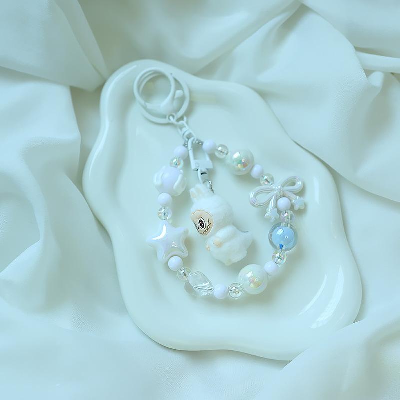 Cute Flocking Leader Keychain Doll Pendant Cartoon Cute Grain Bag Chain Pendant Gift