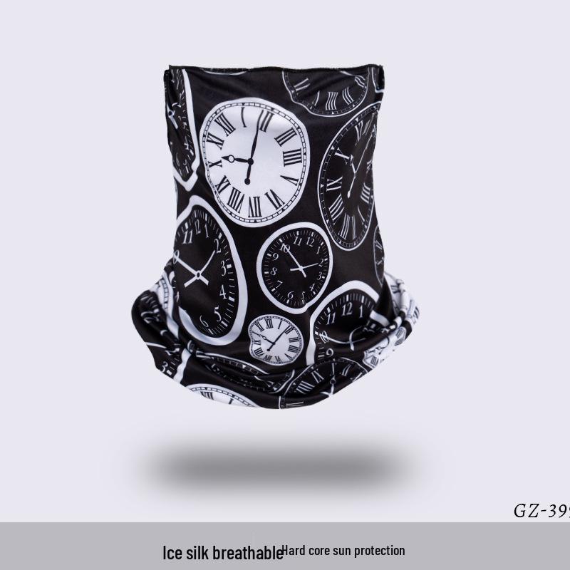 Ice Silk Ear-Hanging Face Mask - Breathable Sunshade & Neck Gaiter for Cycling & Sports