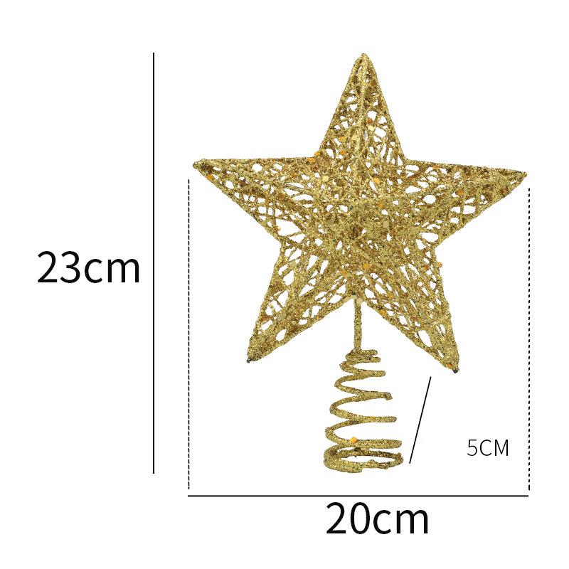 Christmas Pentagram Iron Ornament Tree Top Star Sequin Stand Pentagram Christmas Decoration Supplies