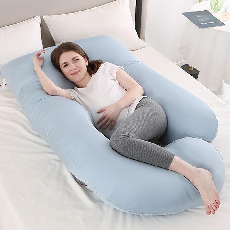 Crystal Velvet J-shaped Pregnancy Pillow Nursing Pillow Pregnant Woman Belly Support Pillow Side Sleeping Pillow Waist Pillow