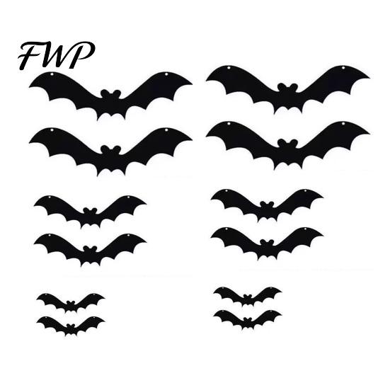 Spooky Party Supplies Halloween 3D Lighted Bat Wall Decor, Removable Felt Bats Stickers, Assorted Seasonal Atmosphere Accessories Size, LED