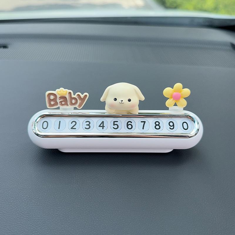 Cute Temporary Parking Phone Number Plate for Car Interior