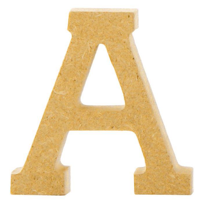 Lettre en bois MDF 5 x 1,2 cm Alphabet lettre A
