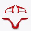 ABS Bright Red Steering Wheel Decor Frame Trim For NISSAN KICKS -2024