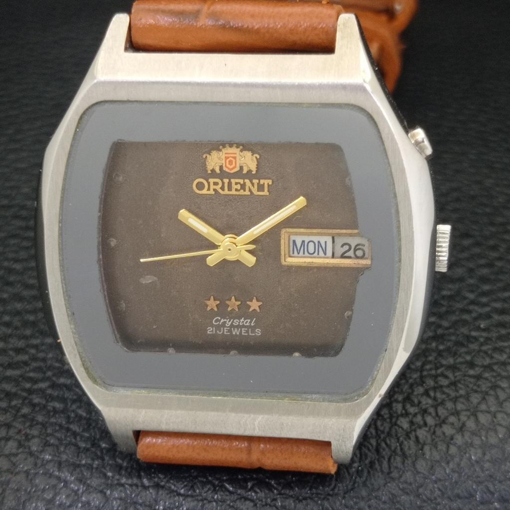JAPAN VINTAGE ORIENT CRYSTAL AUTOMATIC 46941 MENS ORIGINAL DIAL WATCH A703382-1
