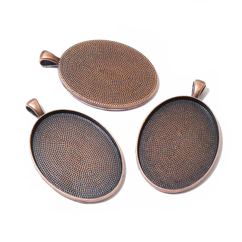 Neue Mode 5 Stück/Los 30x40mm Innenmaß 8 Farben Beschichtet Einfacher Stil Cabochon Basis Fassung Anhänger Anhänger