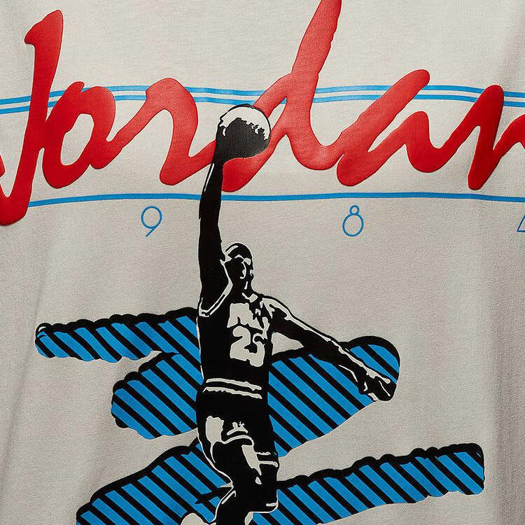 Jordan Pulôver de Gola Careca Estampa de Letras Manga Curta Tricô Camiseta Tops Femininos HJ0130-133