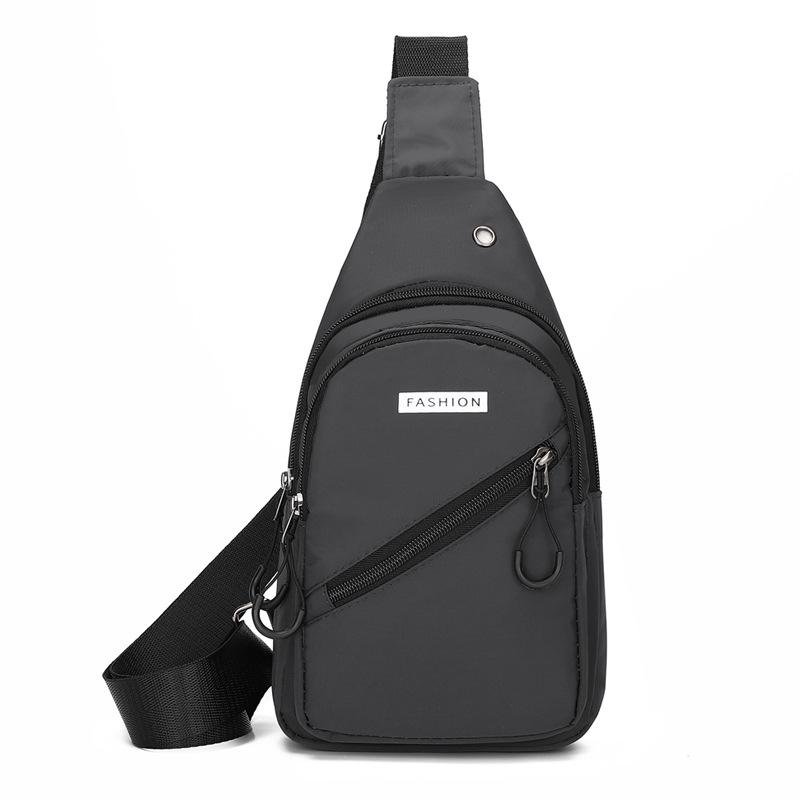 Einfache wasserdichte Brusttasche aus Nylon für Outdoor-Reisen, Umhängetasche mit schrägem Riemen, einfarbig, großes Fassungsvermögen, Schulter-Reise-Brusttasche