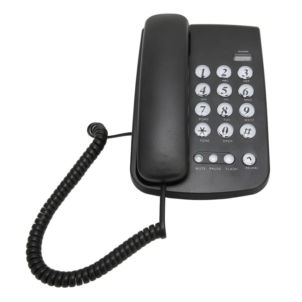 Corded Phone Hands Free Flash Function Clear Sound Last Number Re Dial Mute Button Wall Mount