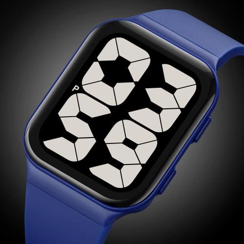 Zolohoni Men's Waterproof Digital Watch with Oversized Numerals, Blue, with Strap, for Seniors and Senior Women