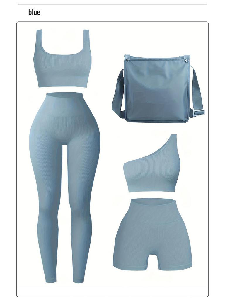 Women's Seamless Yoga Set: High-Elastic Vest and Breathable Sweat-Wicking Gym Tights.