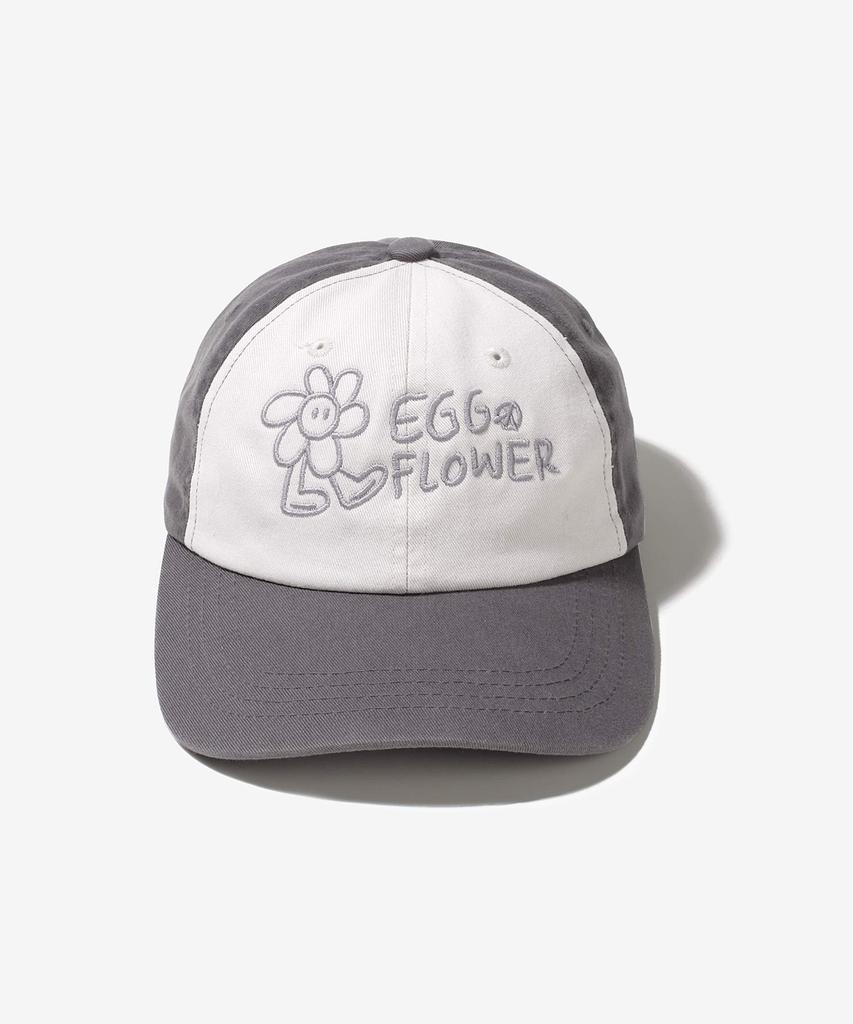 Beollunpeulenjeu Egg Flower Two-Tone Ball Cap Gray