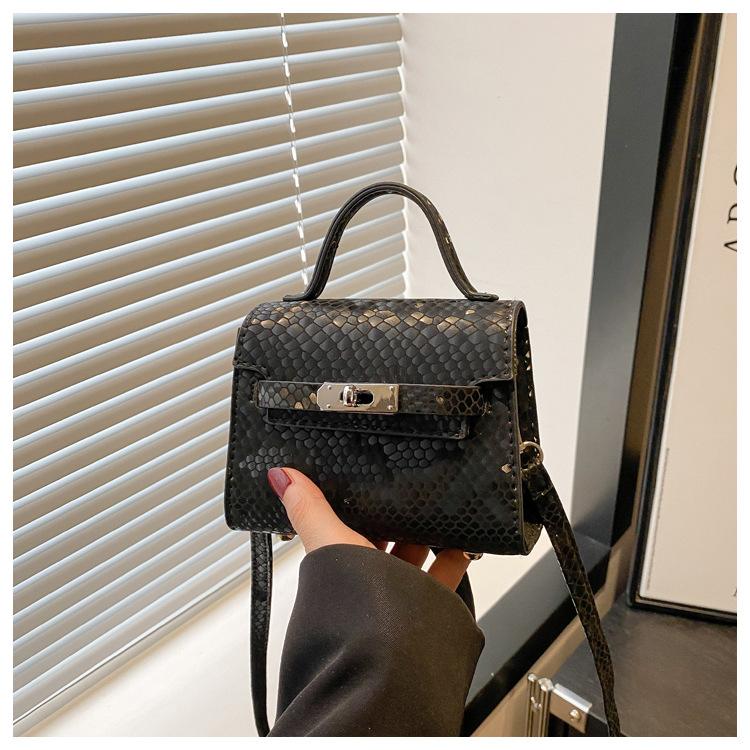 Texture Casual Retro Large Capacity Lock Buckle Handheld Crossbody Small Square Bag For Women