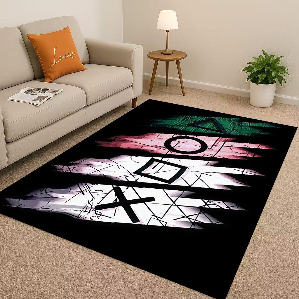 Retro Game Zone Sign Gamer Controller Living Room Non-Slip Area Rug Carpet for Bedroom Kids Playroom Sofa,Home Decor Doormat