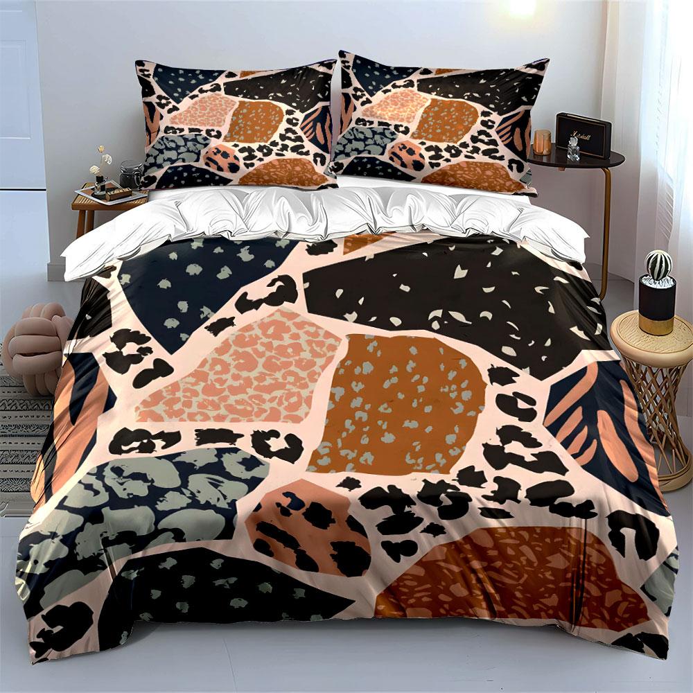 Abstract Pattern Three-Piece Set for Home  Kid's and Adults' Bedroom Decor, Exquisite Three-piece Bedding Set Gift