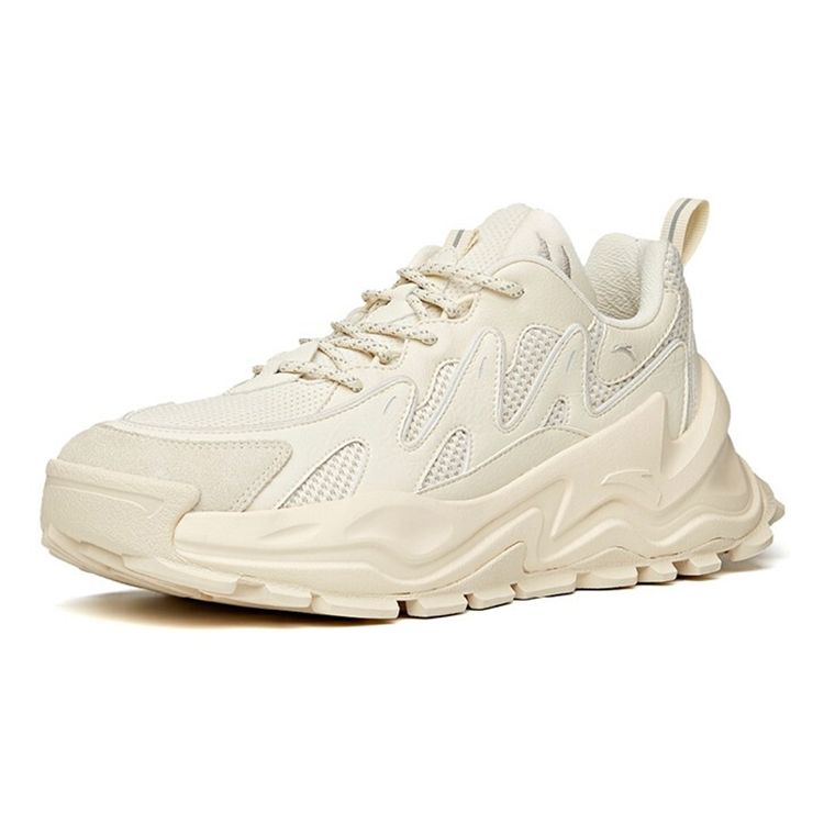 Anta Hot Slip Resistant Durable Low Top Dad Shoes Women Sneakers Light-Beige 912118886-6